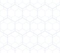 Minimalist geometric seamless pattern. Subtle vector linear texture with hexagon grid, delicate minimal lattice, net, diamonds. Royalty Free Stock Photo