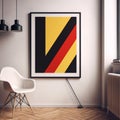 Minimalist Germany Flag Print Modern Art Inspired By Bauhaus Design Royalty Free Stock Photo