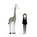 Minimalist Giraffe Illustration With Forced Perspective