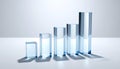 Minimalist Glass Bar Graph for Data Visualization Royalty Free Stock Photo