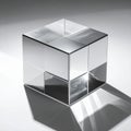 Minimalist Glass Cube with Abstract Light Reflections Royalty Free Stock Photo