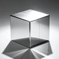 Minimalist Glass Cube with Light Refraction Royalty Free Stock Photo