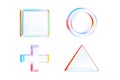 Minimalist Glass Geometric Symbols with Chromatic Aberration Royalty Free Stock Photo
