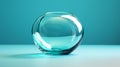 Minimalist Glass Vase On Blue Background - Octane Render Style Royalty Free Stock Photo