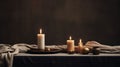 Minimalist Gold Candles On Table: A Captivating Display Of Juxtaposition Royalty Free Stock Photo