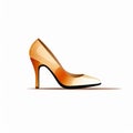 Minimalist Gold Pump Shoe Vector Illustration - Free Download