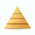 Minimalist Gold Pyramid Sculpture With Striped Design