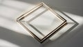 Minimalist Golden Square Frame with Dramatic Light and Shadow Royalty Free Stock Photo
