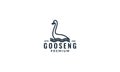 Minimalist goose bird line in water logo design