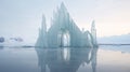 Minimalist Gothic Architecture Ice Castle On Ocean Exhibition In Antarctica