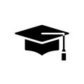 Minimalist graduation cap icon with tassel on transparent background Royalty Free Stock Photo
