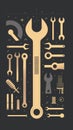 A minimalist graphic design featuring a single wrench surrounded generated by AI Royalty Free Stock Photo