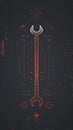 A minimalist graphic design featuring a single wrench surrounded generated by AI Royalty Free Stock Photo