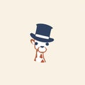 Charming Giraffe With Top Hat Logo - Playful And Minimalistic Illustrations