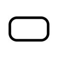 Simple Black Outline of a Rounded Rectangle on a White Background shape border Royalty Free Stock Photo