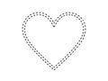 Dashed Heart Outline on White Background Royalty Free Stock Photo