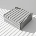 Minimalist Gray Box with Shadow Stripes on White Surface Royalty Free Stock Photo