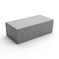 Minimalist gray cardboard box on white background Royalty Free Stock Photo
