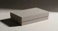 Minimalist gray gift box with shadow on white background product packaging mockup Royalty Free Stock Photo