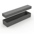 Minimalist gray rectangular box with open lid Royalty Free Stock Photo