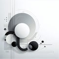 Minimalist grayscale abstract shapes and circular forms