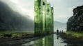 Minimalist Green Architecture: Three Green Pillars In Vatnajokull