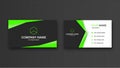 Minimalist green and black business card design Vectors