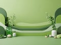Minimalist green easter table setting Royalty Free Stock Photo