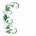 Minimalist Green Floral Swirl Picture Frame Design