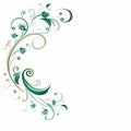 Minimalist Green Floral Swirl Picture Frame Design Royalty Free Stock Photo