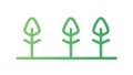 Minimalist Green Tree Icons Set, vector design Generative AI Royalty Free Stock Photo