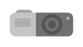 Minimalist Grey Digital Camera Flat Icon Vector Graphic, vector design Generative AI Royalty Free Stock Photo