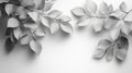 Minimalist Grey Leaves on White Background Generative AI Royalty Free Stock Photo