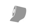 A minimalist grey roll icon, symbolizing continuous process, production, or resource. Perfect for presentations, websites, or app