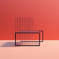 Minimalist Grid Pattern Chair With Sleek Black Frame Design Royalty Free Stock Photo