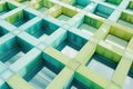 Minimalist grid patterns in light blue and green, representing structure and order Royalty Free Stock Photo