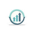 Minimalist Growth Chart Icon with Rising Arrows Symbolizing Progress and Success Royalty Free Stock Photo