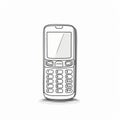 Minimalist Hand Drawn Cell Phone Design On White Background