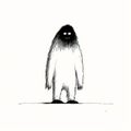 Minimalist Hand-drawn Sasquatch Profile In Black And White