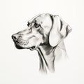 Minimalist Hand-drawn Weimaraner Dog Head Portrait Royalty Free Stock Photo