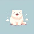 Minimalist happy cat illustration. Cartoon style design with character isolated on a plain background.