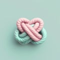 Minimalist Heart Knot Sculpted Design On Light Blue Background Royalty Free Stock Photo