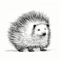 Minimalist Hedgehog Illustration With Meticulous Linework