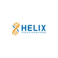 minimalist HELIX moleculer tech curve logo design Royalty Free Stock Photo