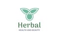 Minimalist Herbal logo with leaf shape