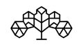 Minimalist Hexagon Tree Logo with Abstract Geometric Branches, vector design Generative AI Royalty Free Stock Photo
