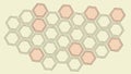 Minimalist Hexagonal Honeycomb Grid Pattern in Warm Tones, vector design Generative AI Royalty Free Stock Photo