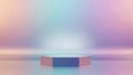 Minimalist Hexagonal Podium with Soft Pastel Gradient Background and Subtle Reflections Royalty Free Stock Photo