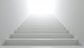 White Steps Ascending Toward an Overexposed Light Royalty Free Stock Photo