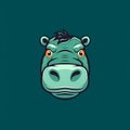 Minimalist Hippo Head Logo Design With Strong Contrast